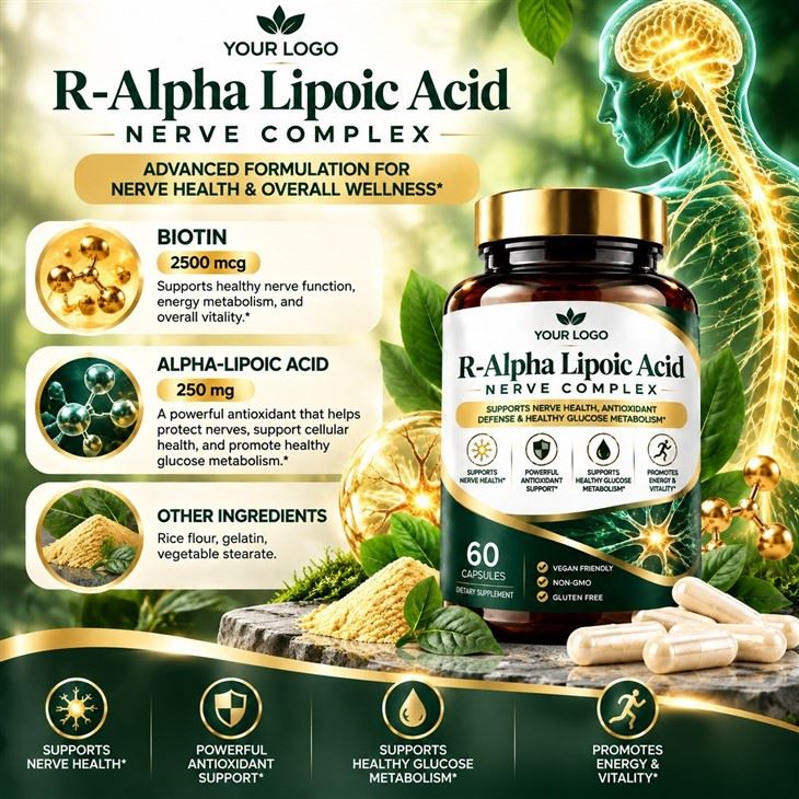 Factory Label R-Alpha Lipoic Acid Nerve Complex Capsules best